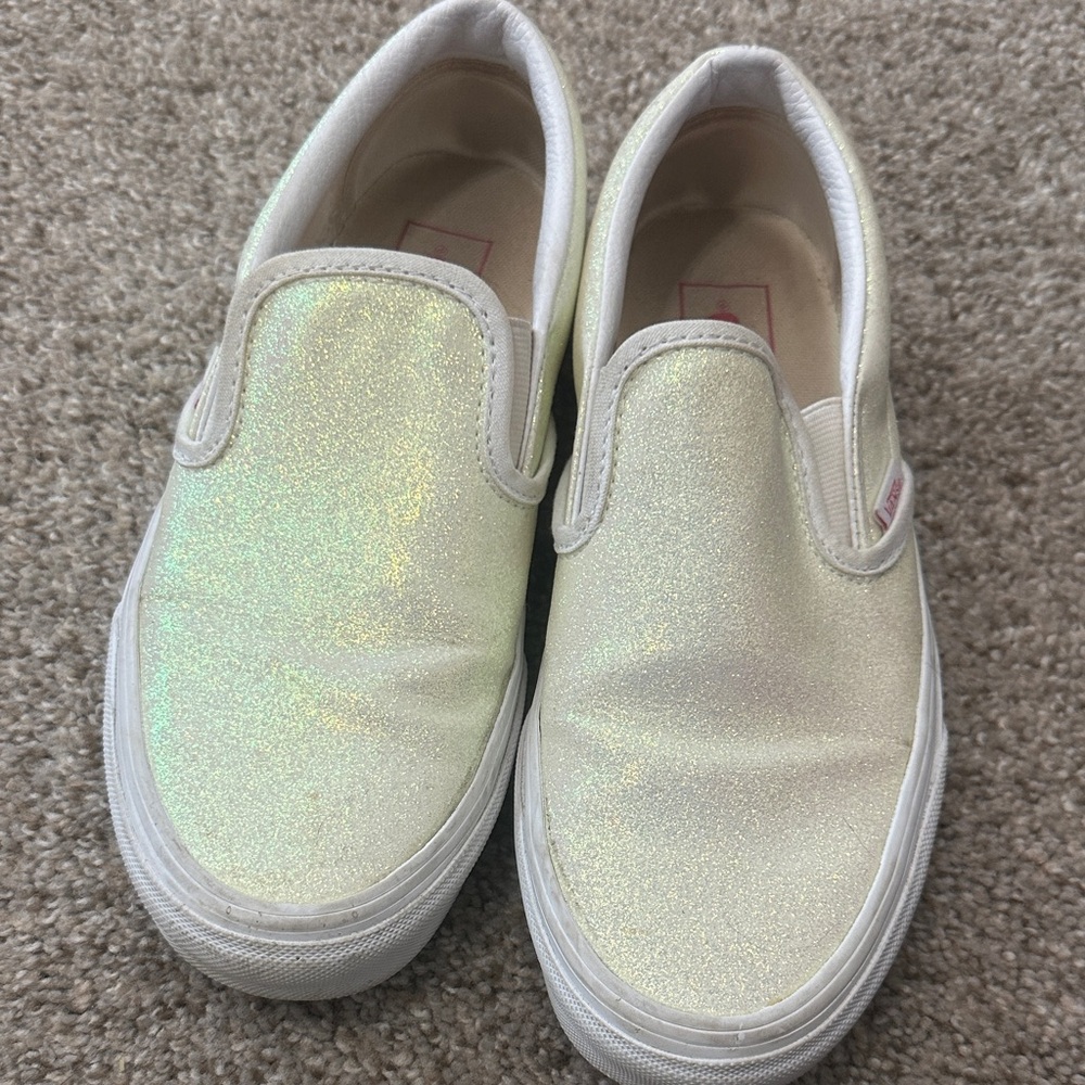 Vans UV activated Glitter Slip-On Shoes Women’s Size 8 men’s 6.5